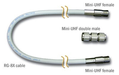 Digital 10ft RG8X W/Mini UHF Female & Mini UHF Double Male