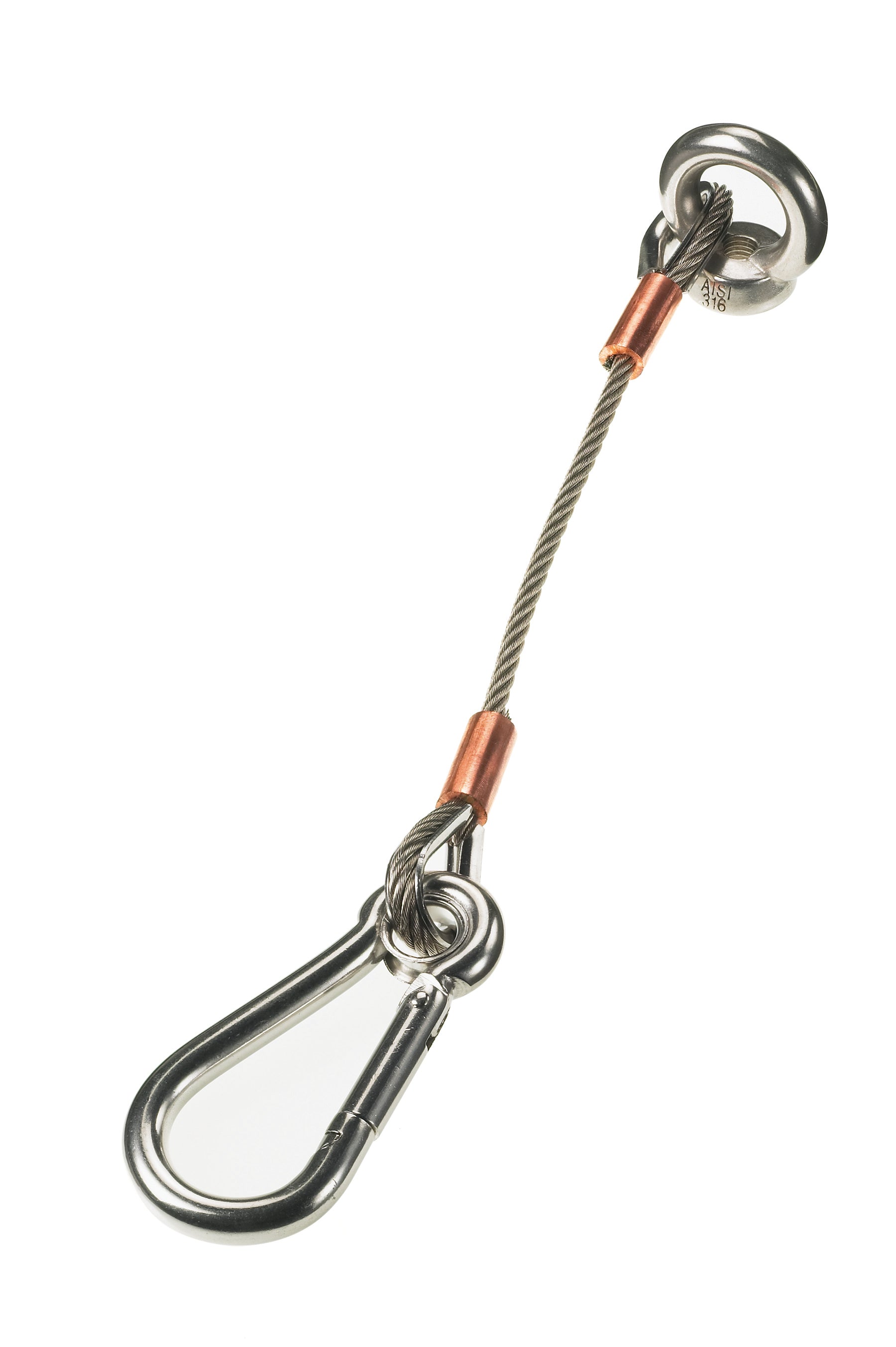 Lewmar 66840027 Anchor Strap 12in 3mm Cable with 6mm Caribiner Clip